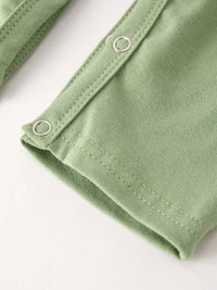 Turkey Smock Embroidered Green Boys Romper
