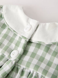 Pumpkin Applique Plaid Girls Bloomers Romper Set