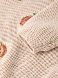 Pumpkin Sequin Sweater – Beige, Perfect for Fall