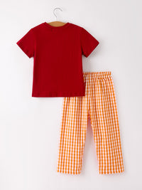 Fall Turkey Embroidered Boy Set