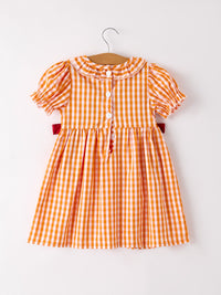 Fall Turkey Embroidered Dress for Girls