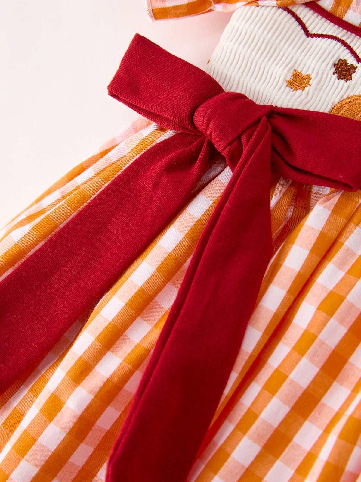 Fall Turkey Embroidered Dress for Girls