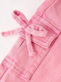 Pink Bell Bottom Jeans – Frayed Hem with Cargo Pockets - Essential Southern Charm