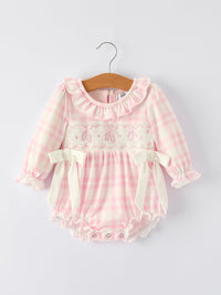 Ballet Shoe Embroidery Long Sleeve Romper
