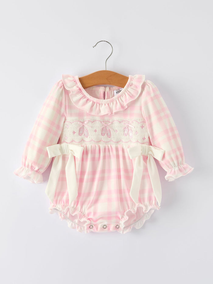 Ballet Shoe Embroidery Long Sleeve Romper