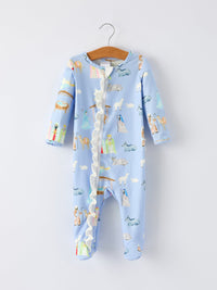 Nativity Pattern Baby Girls Romper with Ruffles