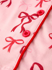 Bow Girls Pajama Set with Furry Trim