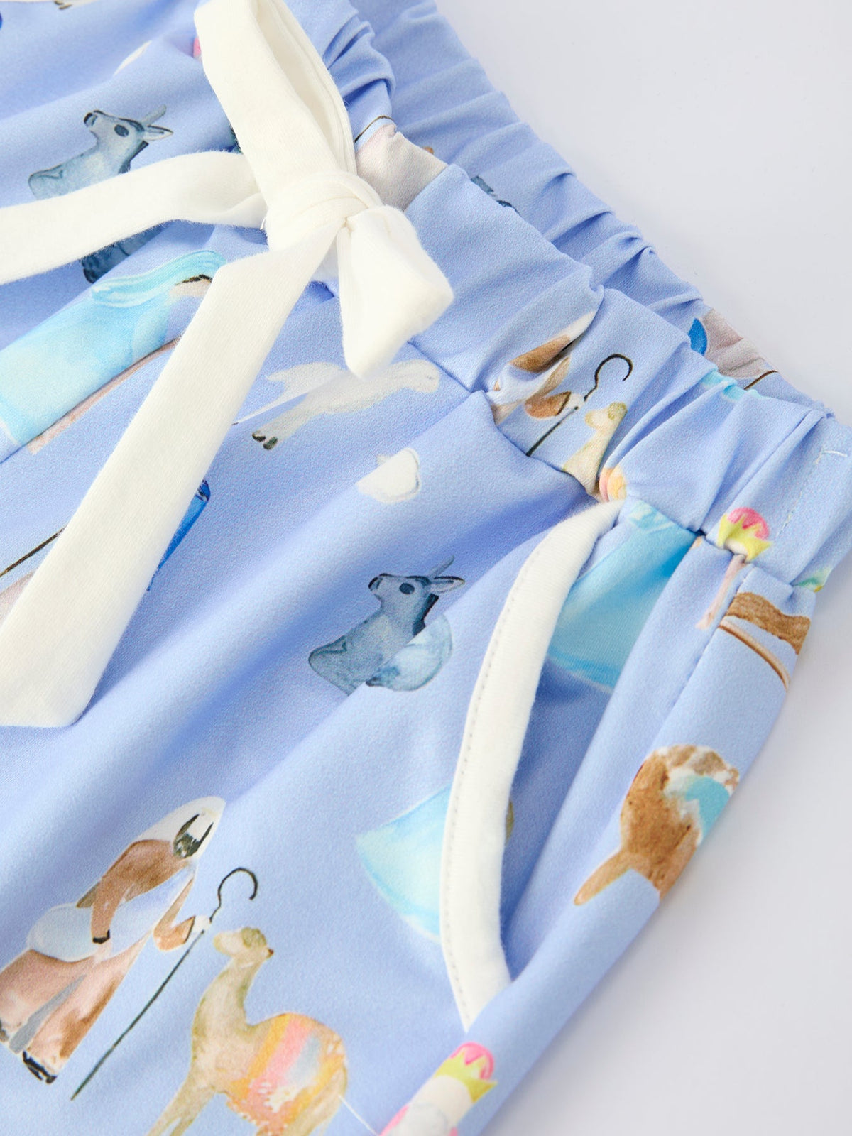 Christmas Nativity Pattern Girls Pajamas Set