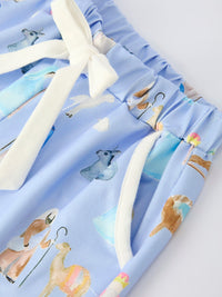 Christmas Nativity Pattern Girls Pajamas Set