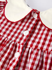 Christmas Embroidered Christmas Tree Plaid Girls Dress