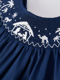 Nativity Smocking Embroidered Dress