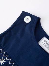 Nativity Smocking Embroidered Baby Boy Romper