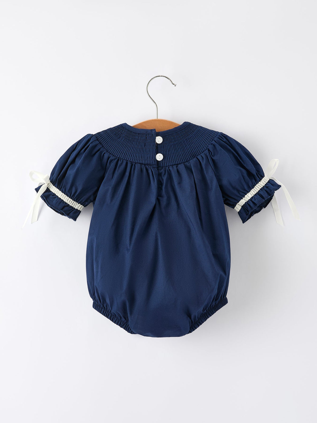 Nativity Smocking Embroidered Baby Girls Christmas Romper