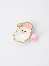 Christmas Pink Santa Girls 2-inch Hair Clip– Pink Girls' Hair Accessory