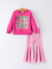 Christmas Outfit – Pink Merry Bright Top and Bell Pants
