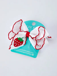 Strawberry Embroidered Girls Hairpin 4 Inches - Essential Southern Charm
