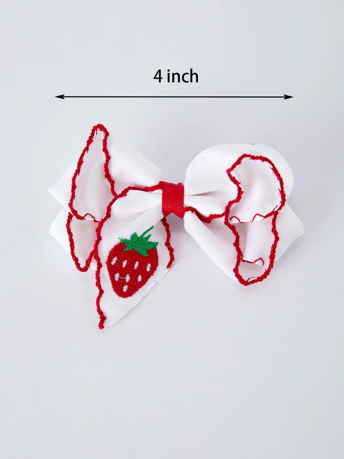 Strawberry Embroidered Girls Hairpin 4 Inches - Essential Southern Charm