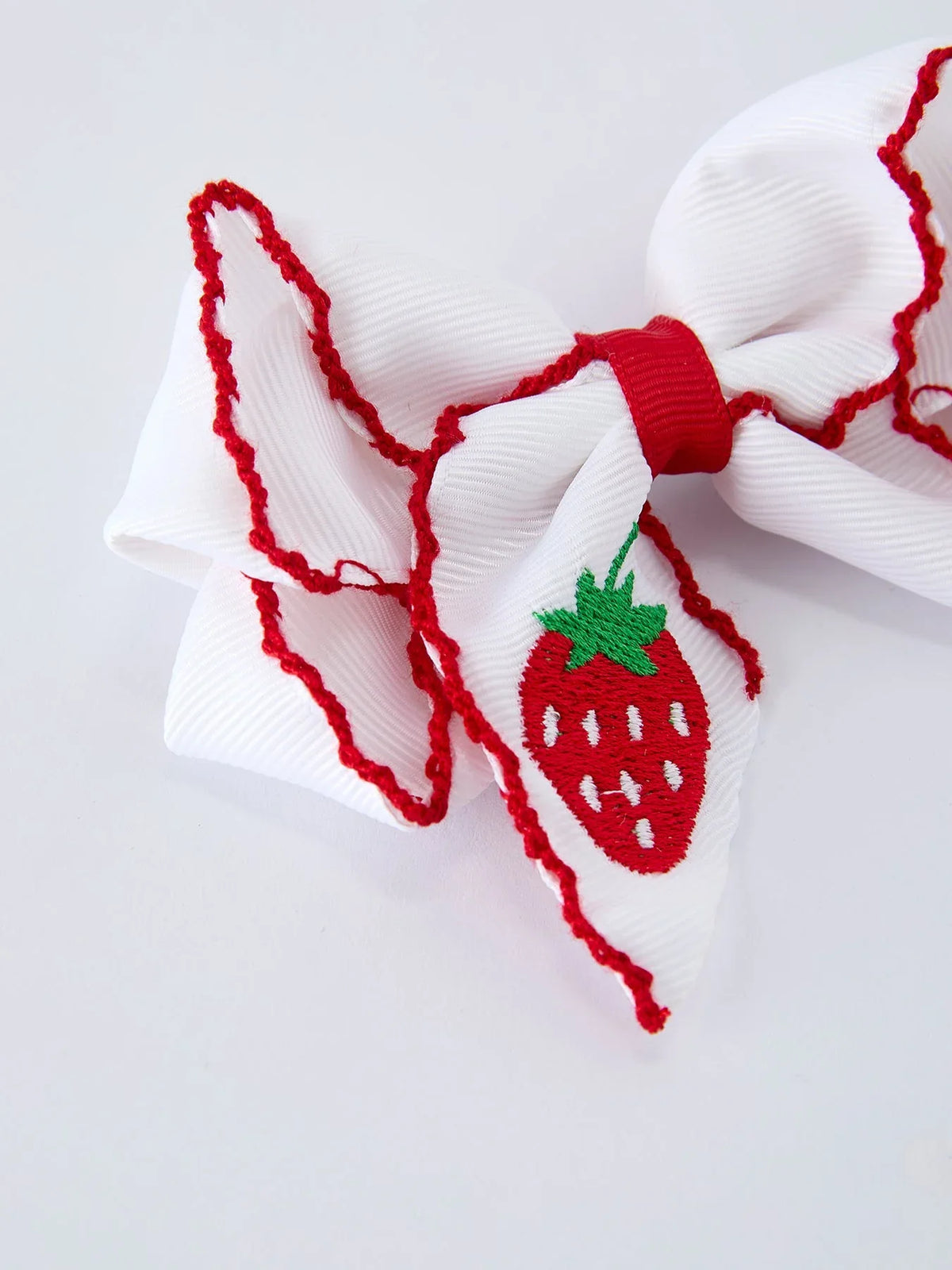 Strawberry Embroidered Girls Hairpin 4 Inches - Essential Southern Charm