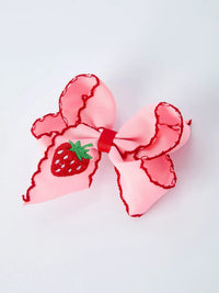 Strawberry Embroidered Girls Hairpin 4 Inches - Essential Southern Charm