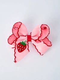 Strawberry Embroidered Girls Hairpin 4 Inches - Essential Southern Charm
