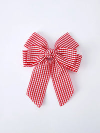Red and white Plaid Girls Hairpin 4 Inches - Essential Southern Charm