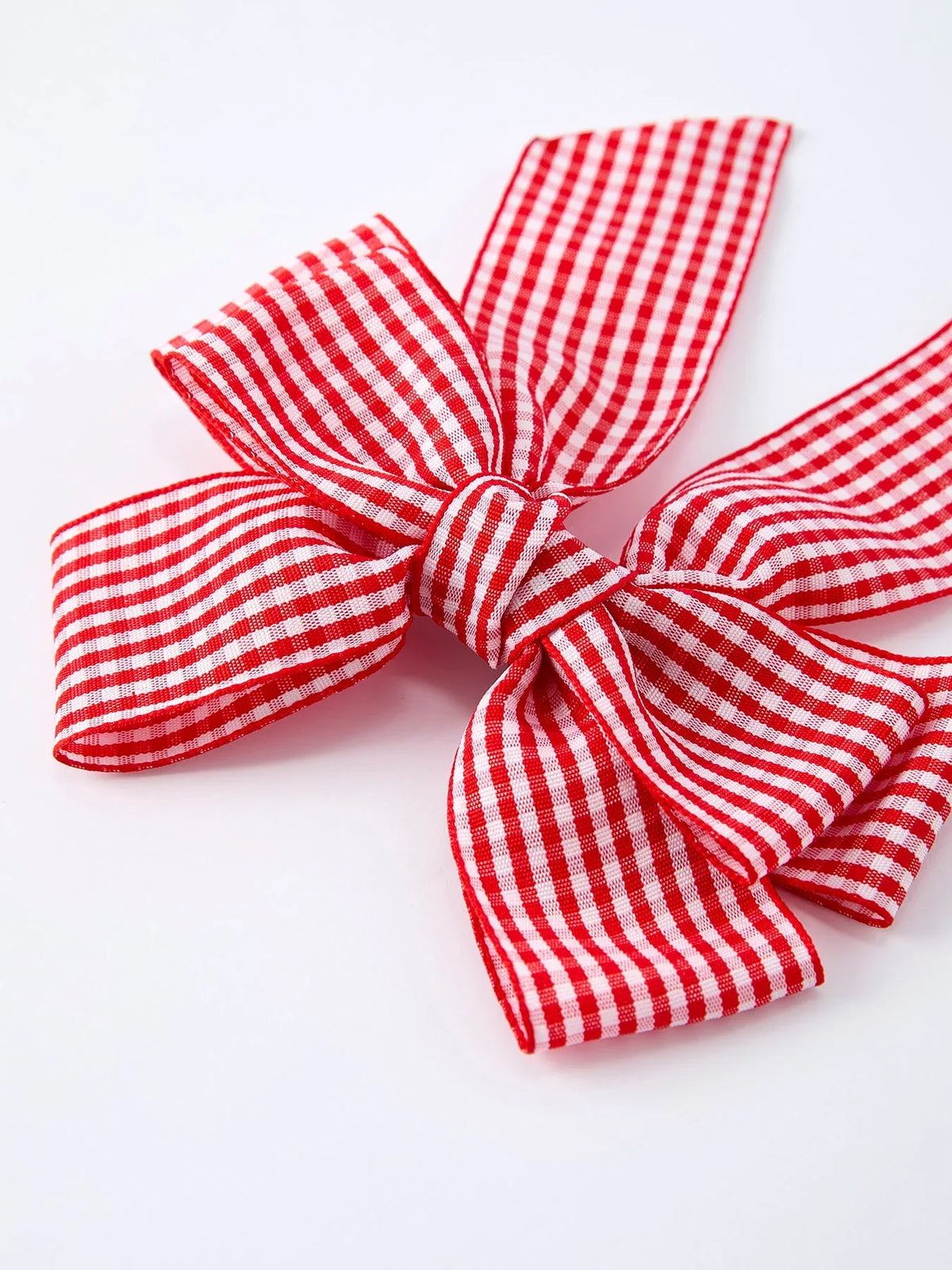 Red and white Plaid Girls Hairpin 4 Inches - Essential Southern Charm