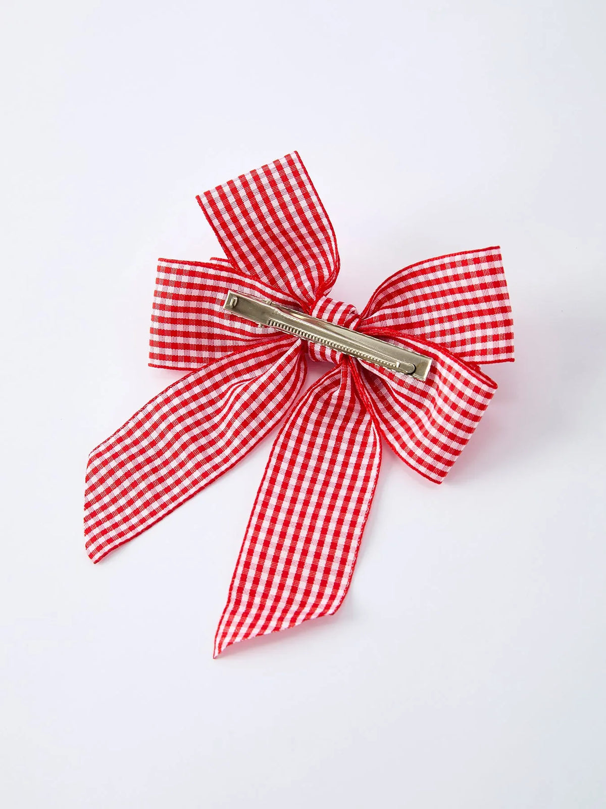 Red and white Plaid Girls Hairpin 4 Inches - Essential Southern Charm
