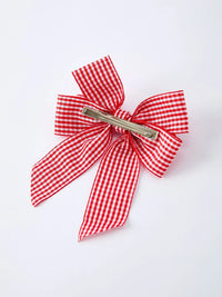 Red and white Plaid Girls Hairpin 4 Inches - Essential Southern Charm