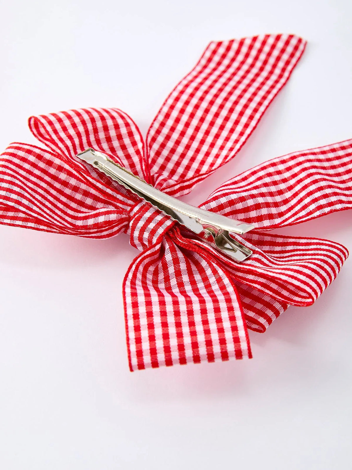 Red and white Plaid Girls Hairpin 4 Inches - Essential Southern Charm