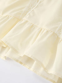 Embroidered Lace Girls' Short-sleeved Dress (2 colors available)