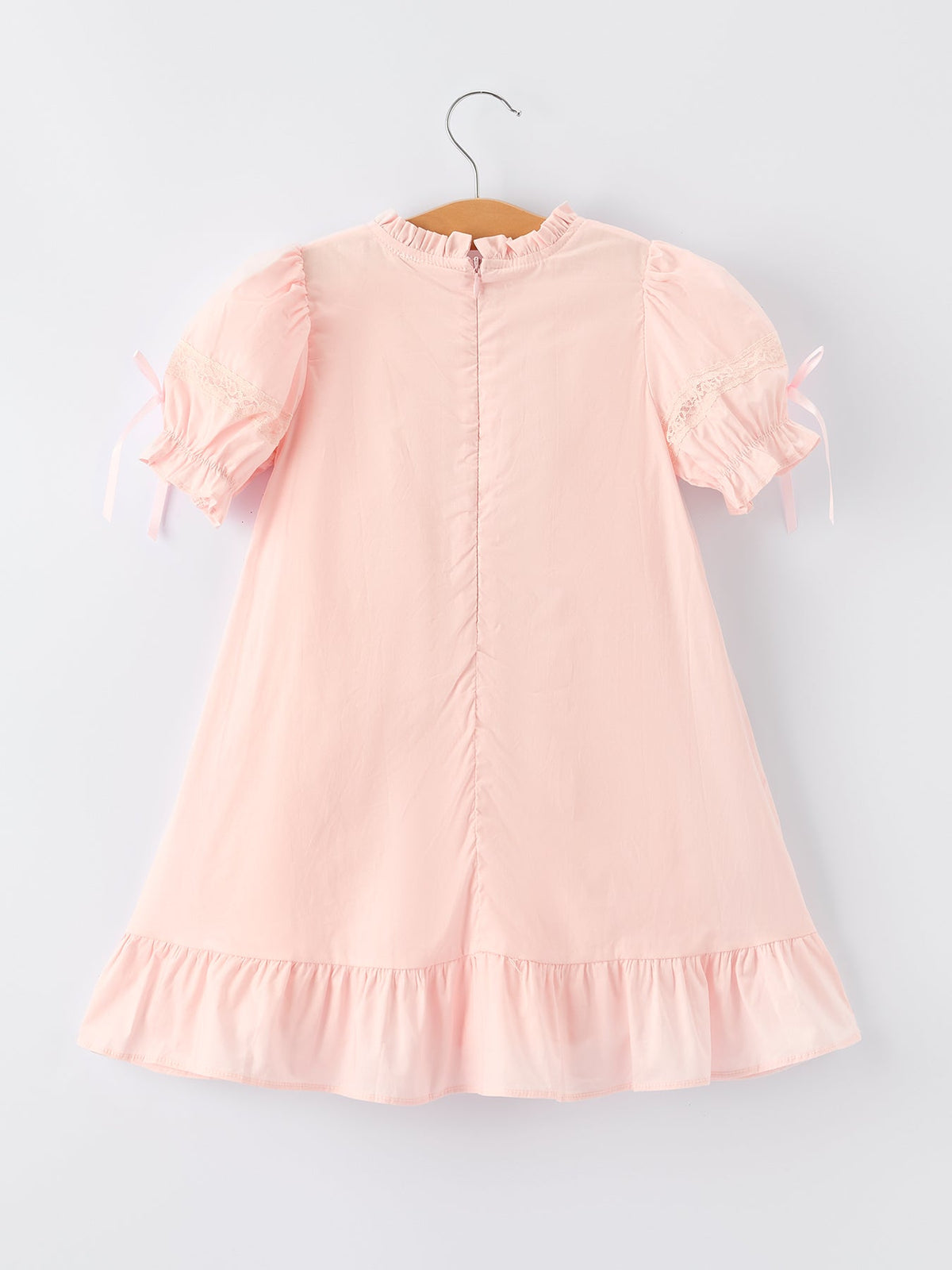 Embroidered Lace Girls' Short-sleeved Dress (2 colors available)