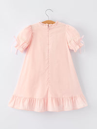 Embroidered Lace Girls' Short-sleeved Dress (2 colors available)