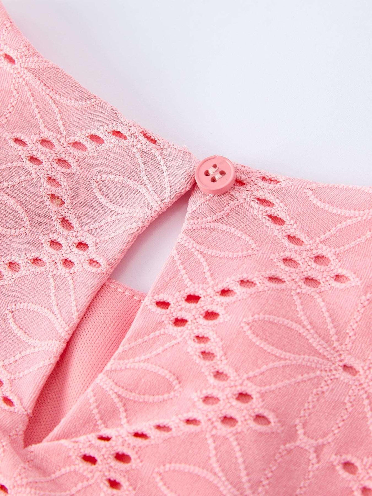 Pink Eyelet Embroidered Girl Short Sleeve Dress - Essential Southern Charm