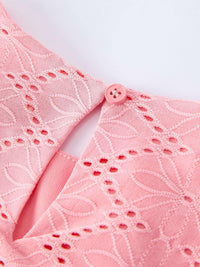 Pink Eyelet Embroidered Girl Short Sleeve Dress - Essential Southern Charm