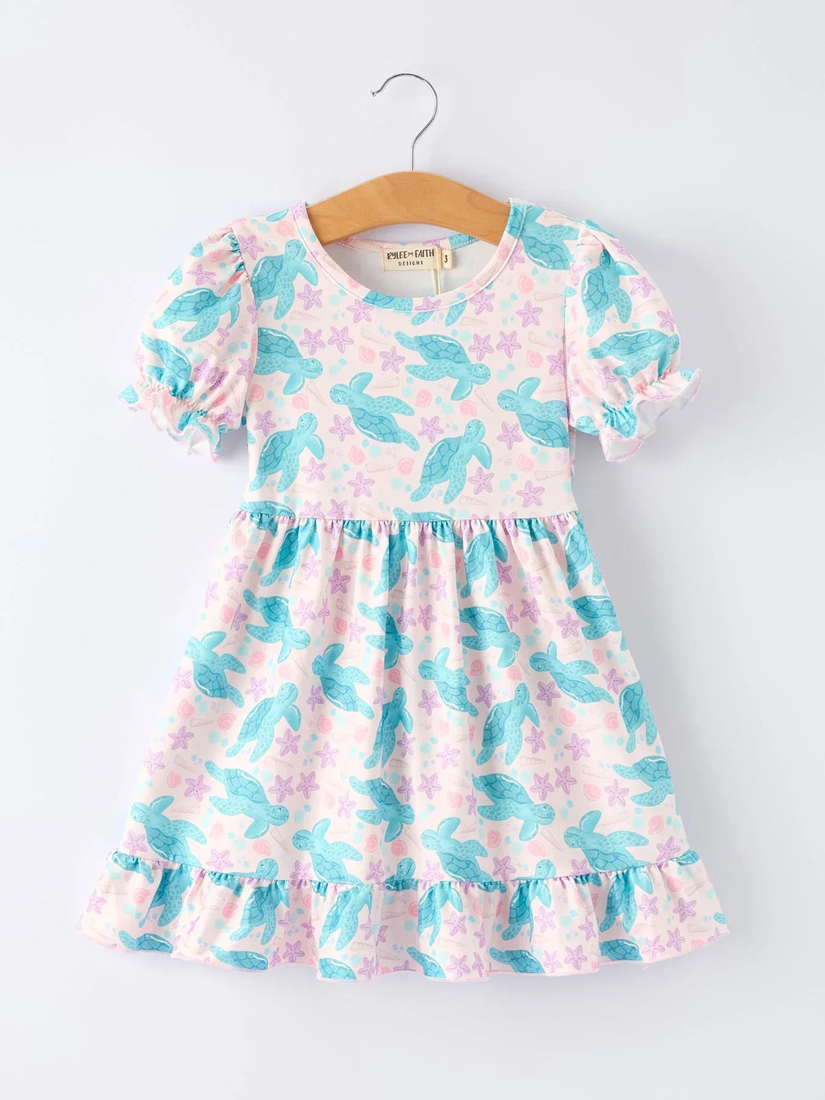 Ocean Animal Sea Turtle Girl Ruffle Dress - Essential Southern Charm