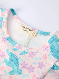 Ocean Animal Sea Turtle Girl Ruffle Dress - Essential Southern Charm