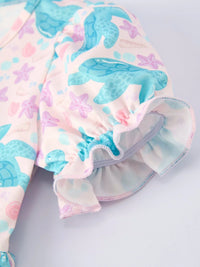 Ocean Animal Sea Turtle Girl Ruffle Dress - Essential Southern Charm