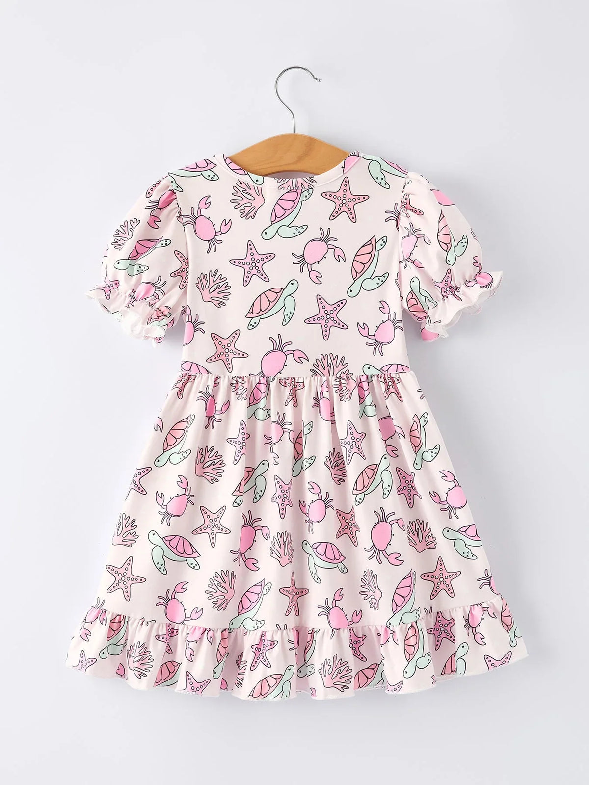 Ocean Print Girl Ruffle Dress - Essential Southern Charm