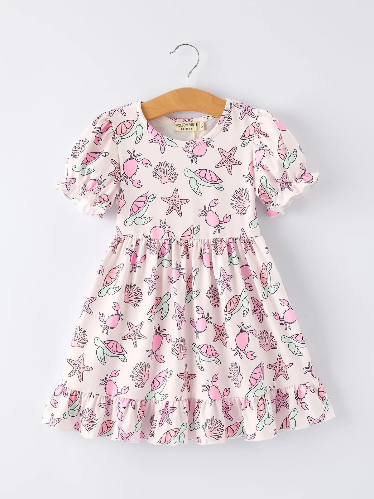 Ocean Print Girl Ruffle Dress - Essential Southern Charm