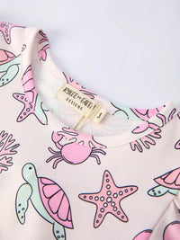Ocean Print Girl Ruffle Dress - Essential Southern Charm