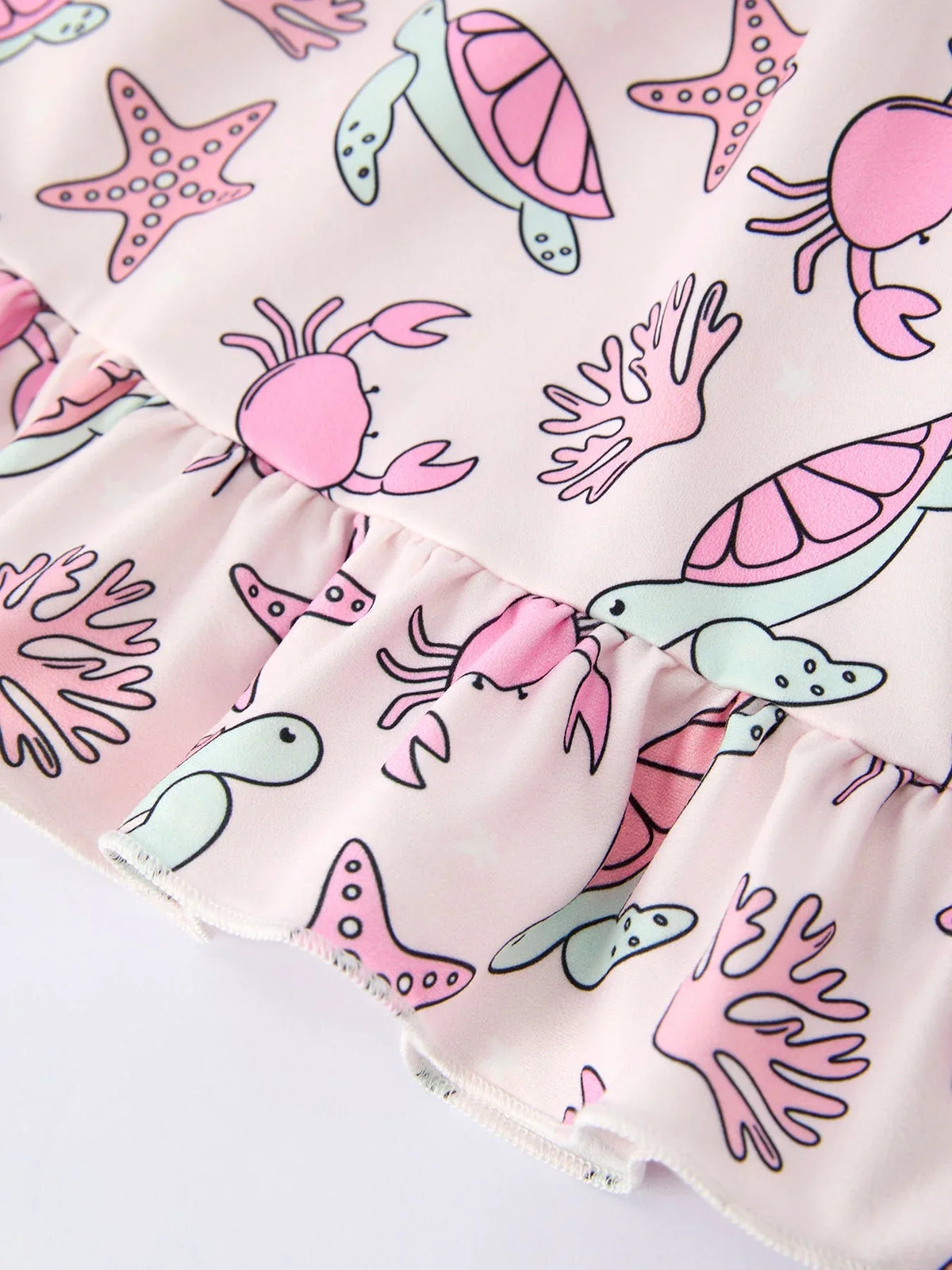 Ocean Print Girl Ruffle Dress - Essential Southern Charm