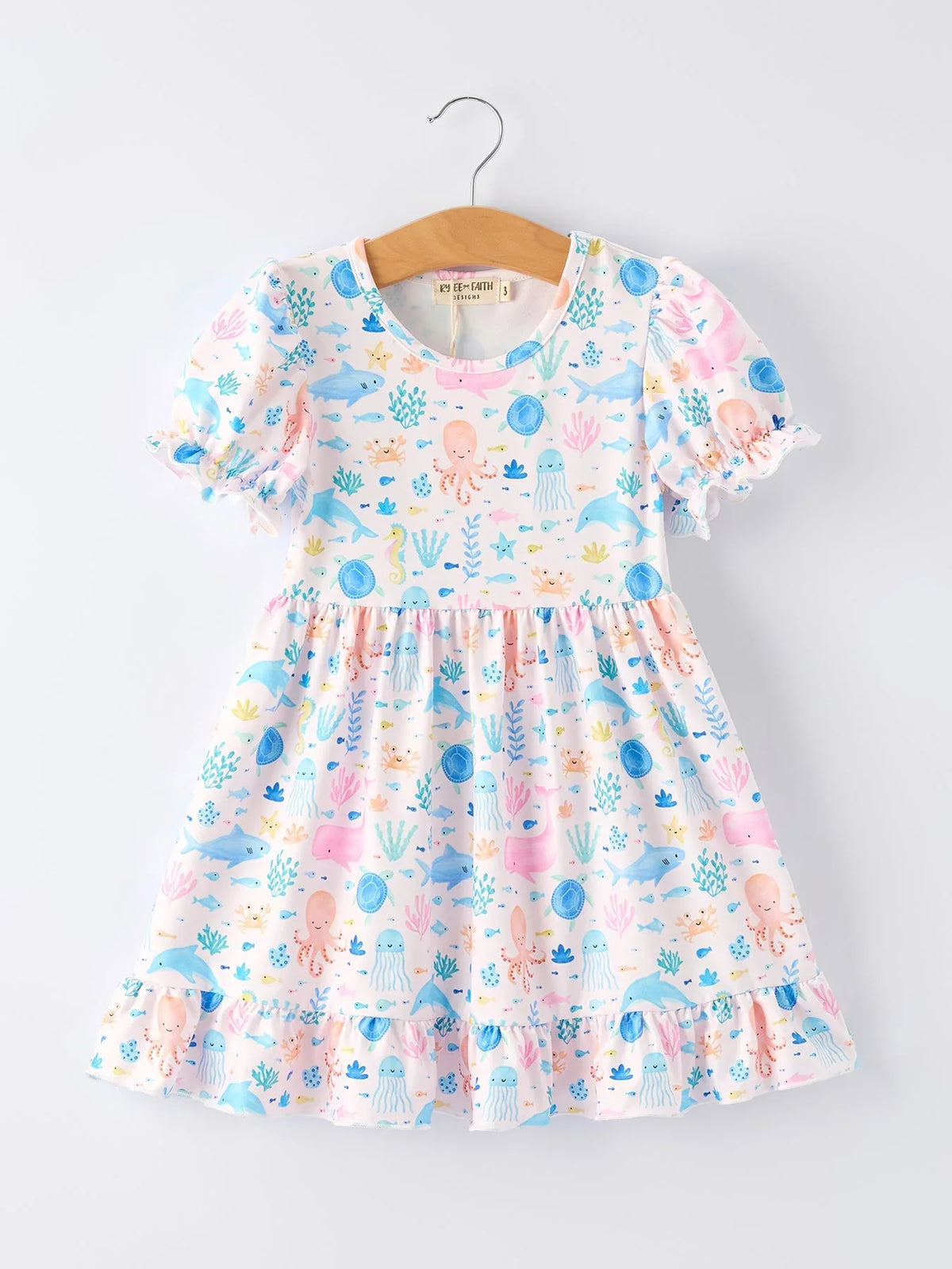 Ocean Animal Print Girl Ruffle Dress - Essential Southern Charm
