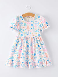 Ocean Animal Print Girl Ruffle Dress - Essential Southern Charm