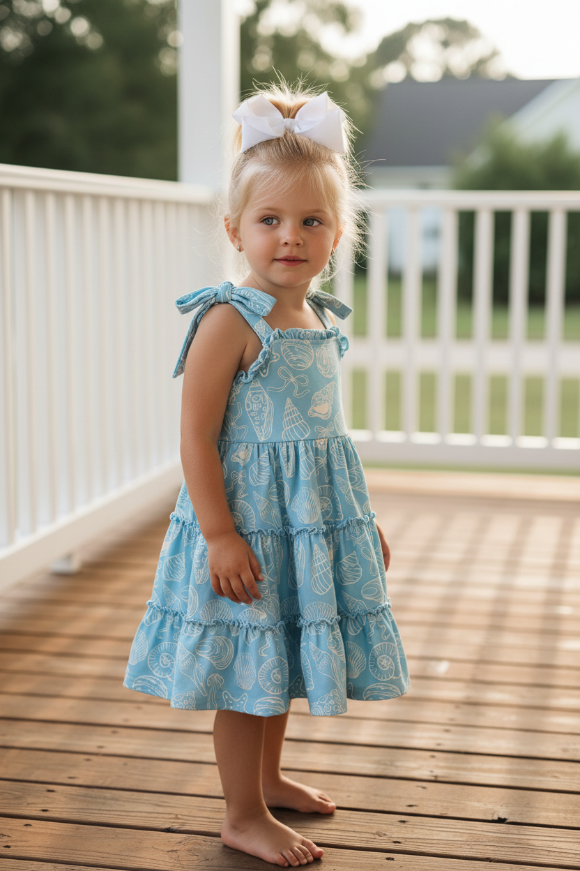 Spring Ocean Girls Strap Dress