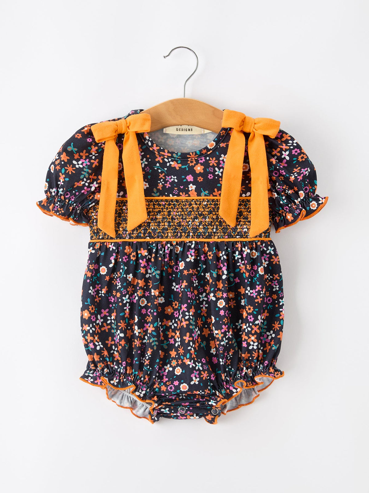 Orange Bow Floral Baby Bubble
