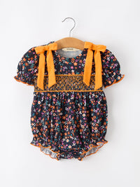 Orange Bow Floral Baby Bubble