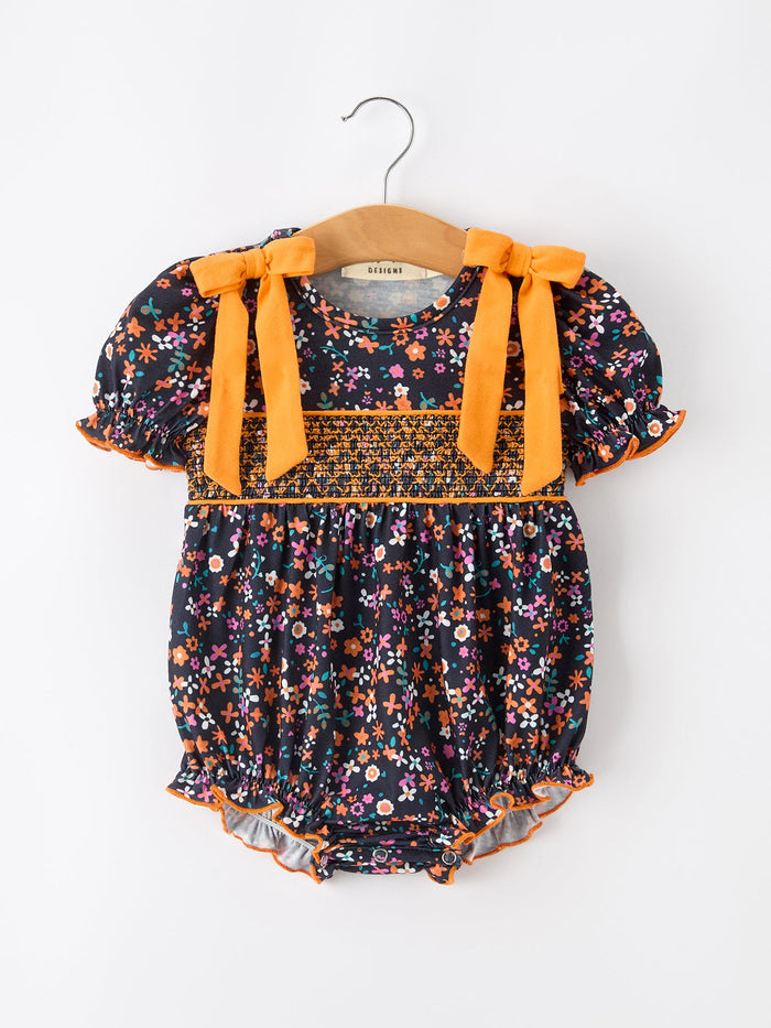 Orange Bow Floral Baby Bubble