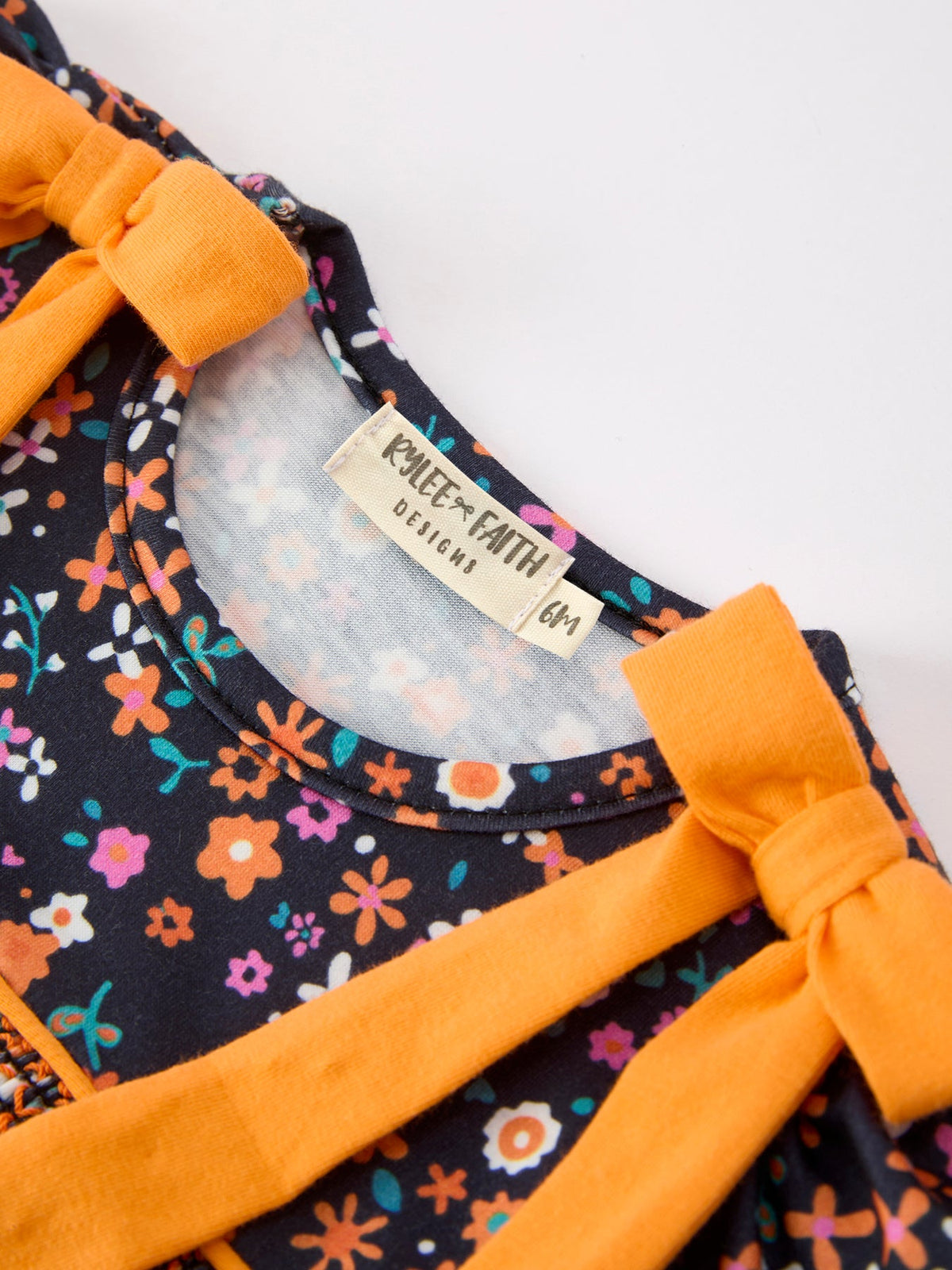 Orange Bow Floral Baby Bubble