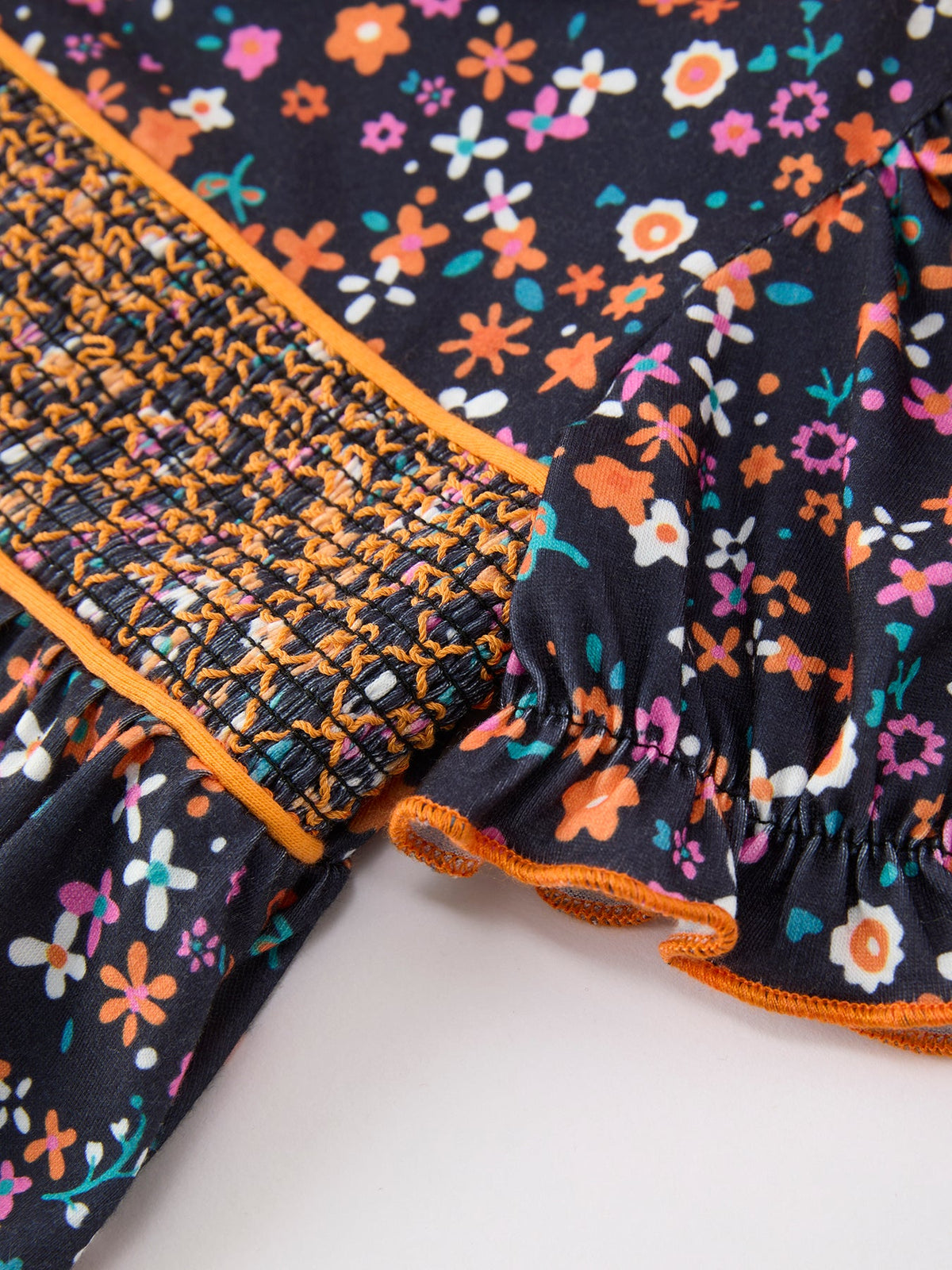 Orange Bow Floral Baby Bubble