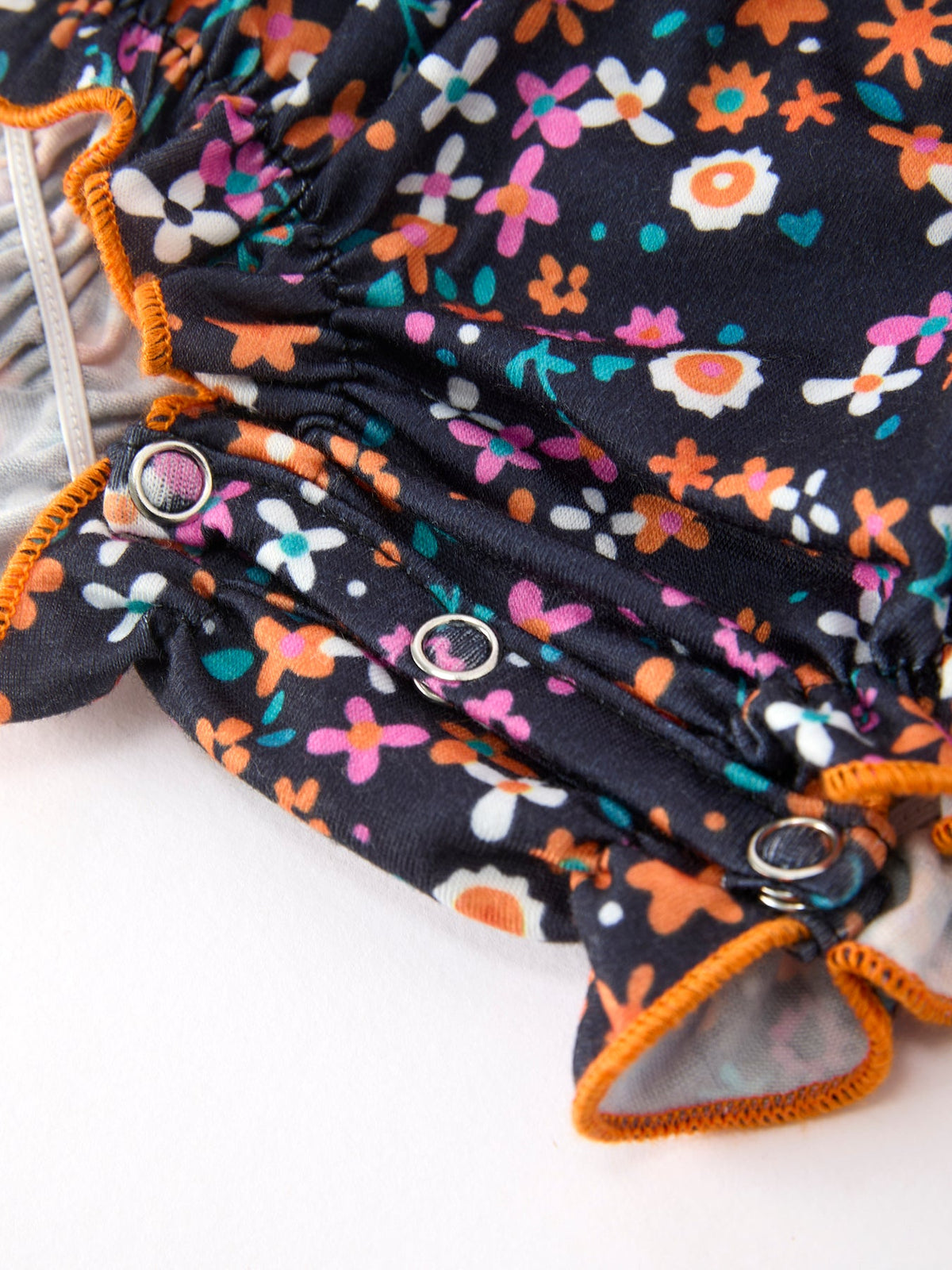 Orange Bow Floral Baby Bubble